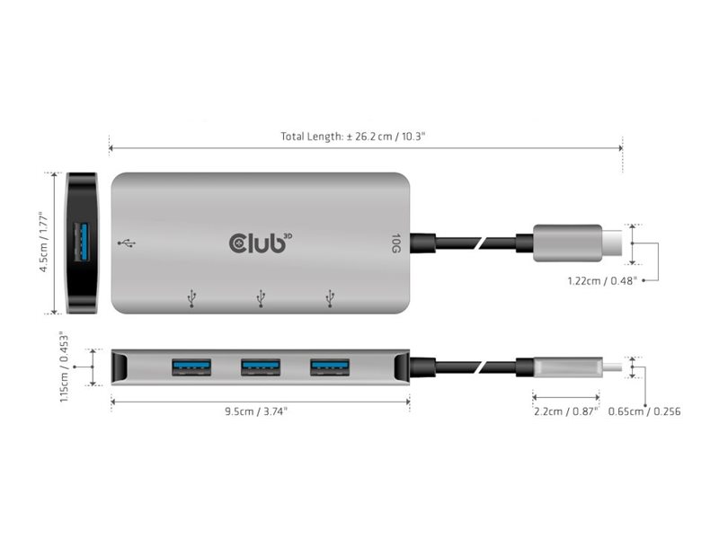 Club 3D CSV-1547 - Hub - 4 x USB 3.1 Gen 2, Ansicht 4