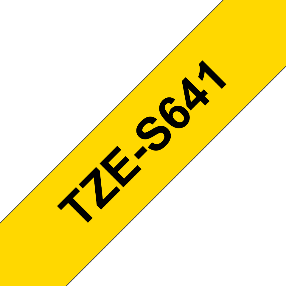 Brother TZe-S641 - Extra starker Klebstoff - Schwarz auf Gelb - Rolle (1,8 cm x 8 m), Ansicht 2