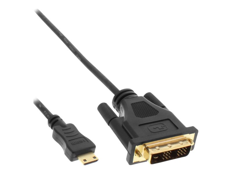 InLine - Adapterkabel - DVI-D männlich zu mini HDMI männlich - 0.5 m - abgeschirmt - Schwarz