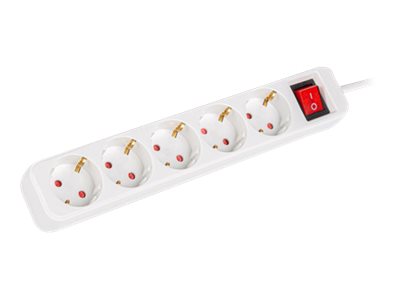 Lanberg Steckdosenleiste 5x Schuko m. Sch. Kupfer 3m weiß - Steckdosenleiste, Ansicht 4