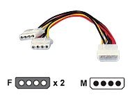 Equip Stromkabel Y-Kabel 1x 13,3cm > 2x 13,3cm St/Bu 0,20m Polybeutel (112030)