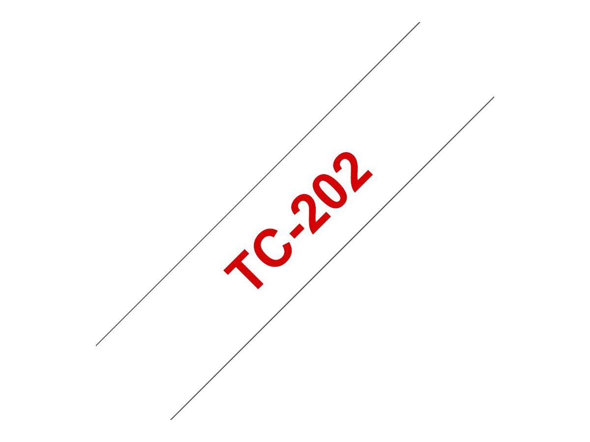 Brother Weiß, Rot - Rolle 1,2 cm x 7,7 m 1 Stck. Druckerband (TC202)