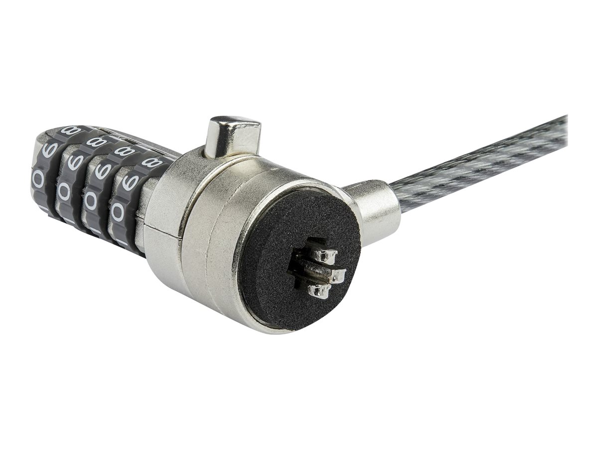StarTech.com Laptop Kabelschloss-Verlängerung (15 cm Stahlkabel, 4-stelliges Zahlenschloss, 2,5 cm Schlaufe, Kensington Notebookschloss)