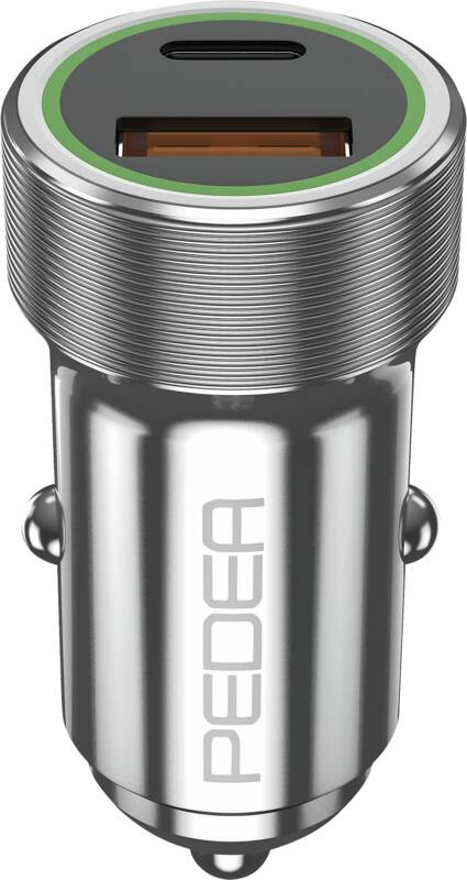 PEDEA KFZ-SchnelladegerätDual für USB Typ A/C silb 60040110 - Netzteil - 20.000 W, Ansicht 3