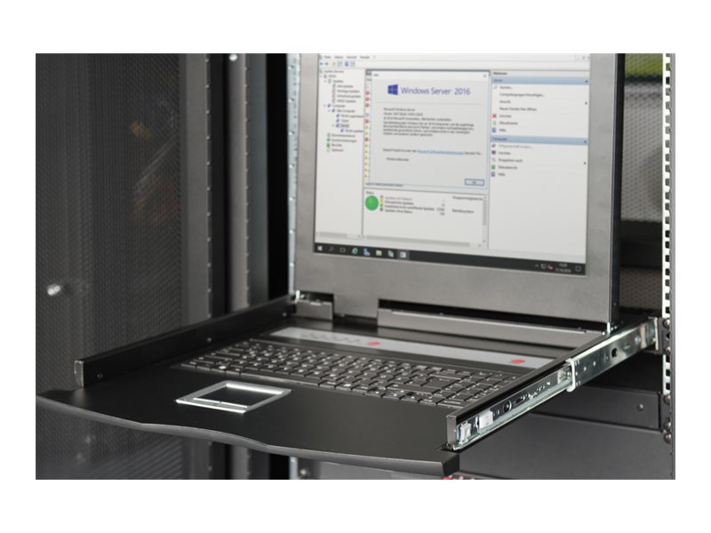 DIGITUS 17" LCD KVM Konsole, 1-Port VGA, italienische Tastatur