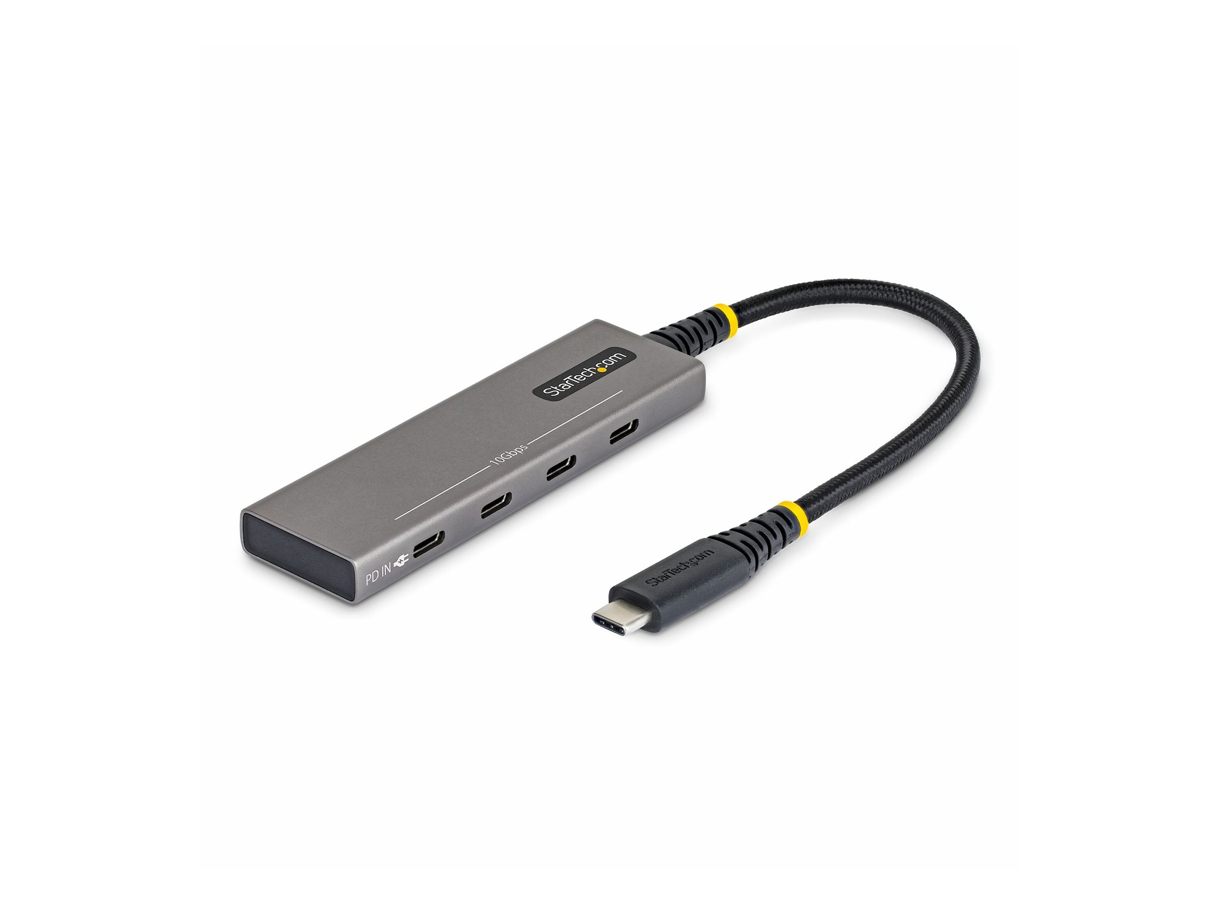 StarTech.com Startech - Hub - 4-Port, 10 Gbps, 100 W PD-Ladung, Überstromschutz, PCR-Aluminium - 3 x USB-C 3.2 Gen 2 + 1 x USB-C 3.2 Gen 2 (Stromversorgung)