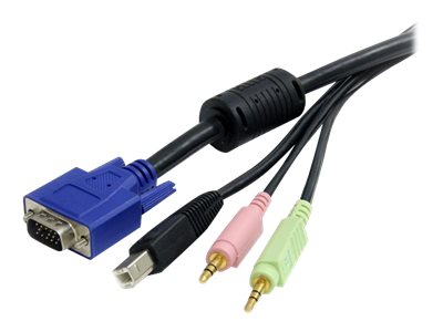 StarTech.com 18m 4-in-1 USB VGA KVM Kabel mit Audio - USB VGA KVM Switch Kabel mit Audio - Tastatur-  Video-  Maus-  Audio-Kabel - USB HD-15 (VGA)