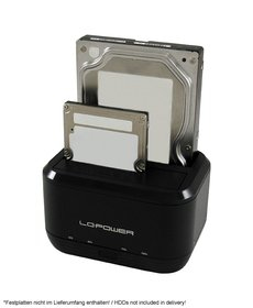 LC-Power LC-DOCK-U3-III - HDD-Dockingstation mit Ein/Aus-Schalter, Klon-Funktion Schächte: 2 - 2,5 / 3,5, Ansicht 3