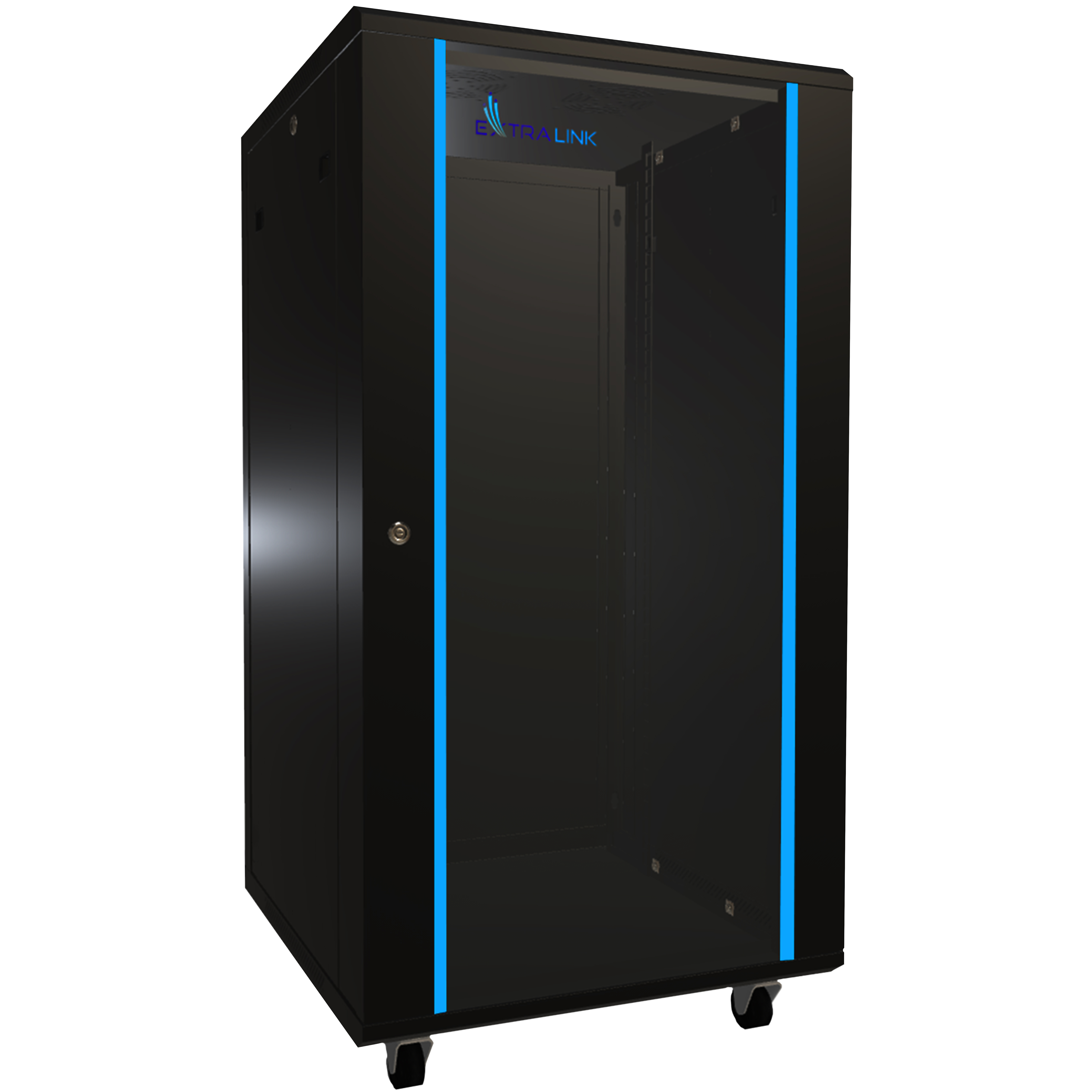 Extralink EX.14381 - Freistehendes Gestell - 22U - 600 kg - Sperrschloss - Ablageschienen - Verstellbare Füße, Ansicht 2