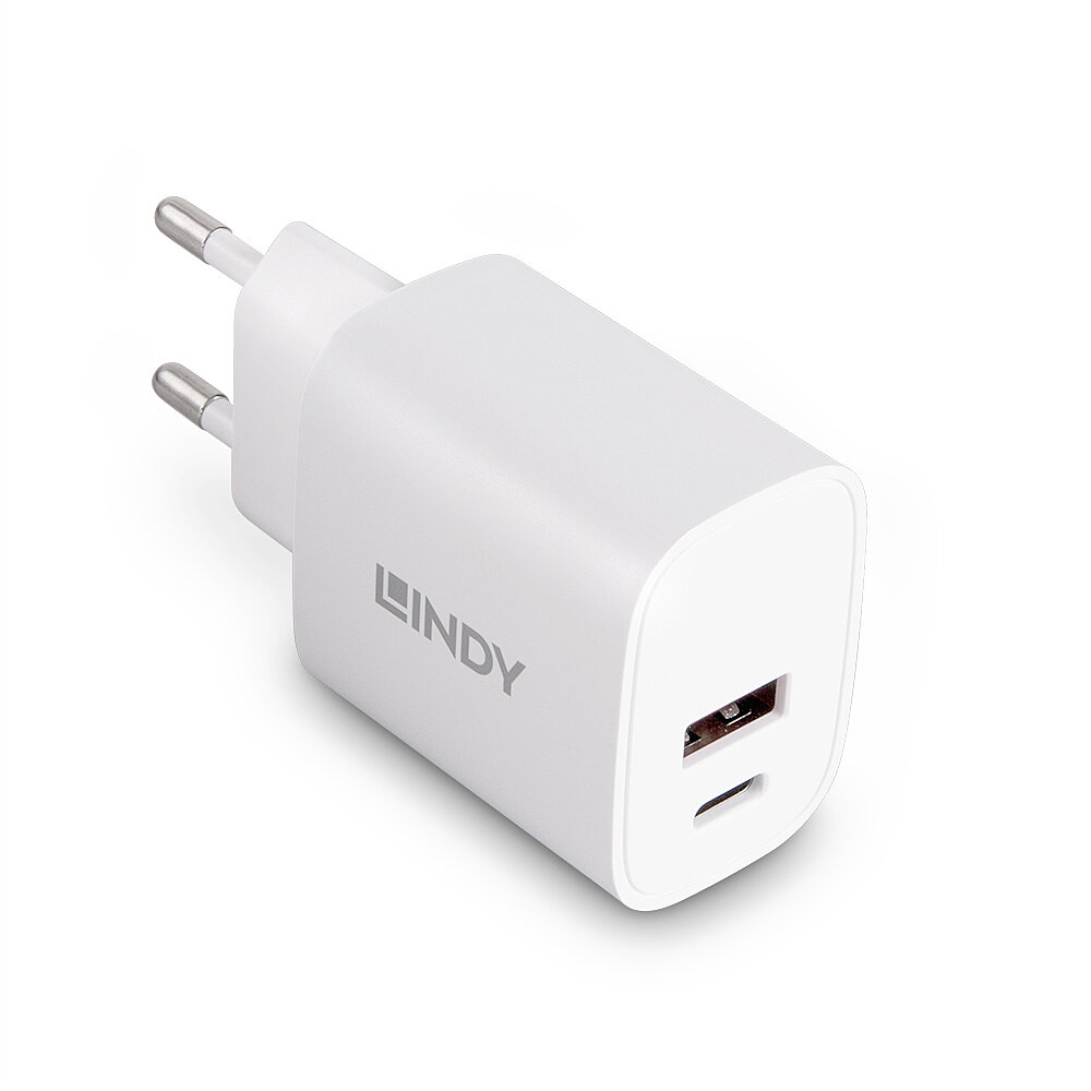 Lindy Netzteil - 20 Watt - 3 A - PD 3.0 - 2 Ausgabeanschlussstellen (USB, 24 pin USB-C), Ansicht 4