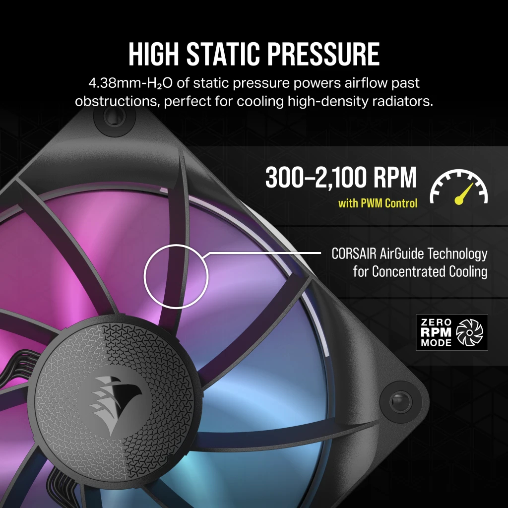Corsair RX RGB Series iCUE LINK RX120 120mm Fan Single, Ansicht 2