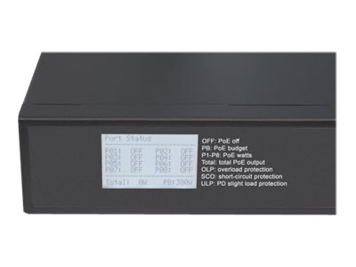 Intellinet 8-Port Gigabit Ethernet Ultra PoE Switch with 4 Uplink Ports and LCD Screen 8 x PoE ports IEEE 802.3bt Power over Ethernet (Ultra PoE)