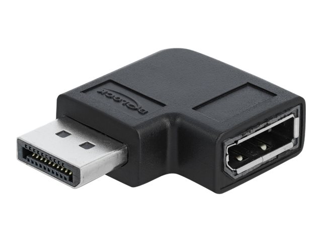 DisplayPort 1.4 Adapter Stecker zu Buchse 90 links gewinkelt 8K 60 Hz Delock