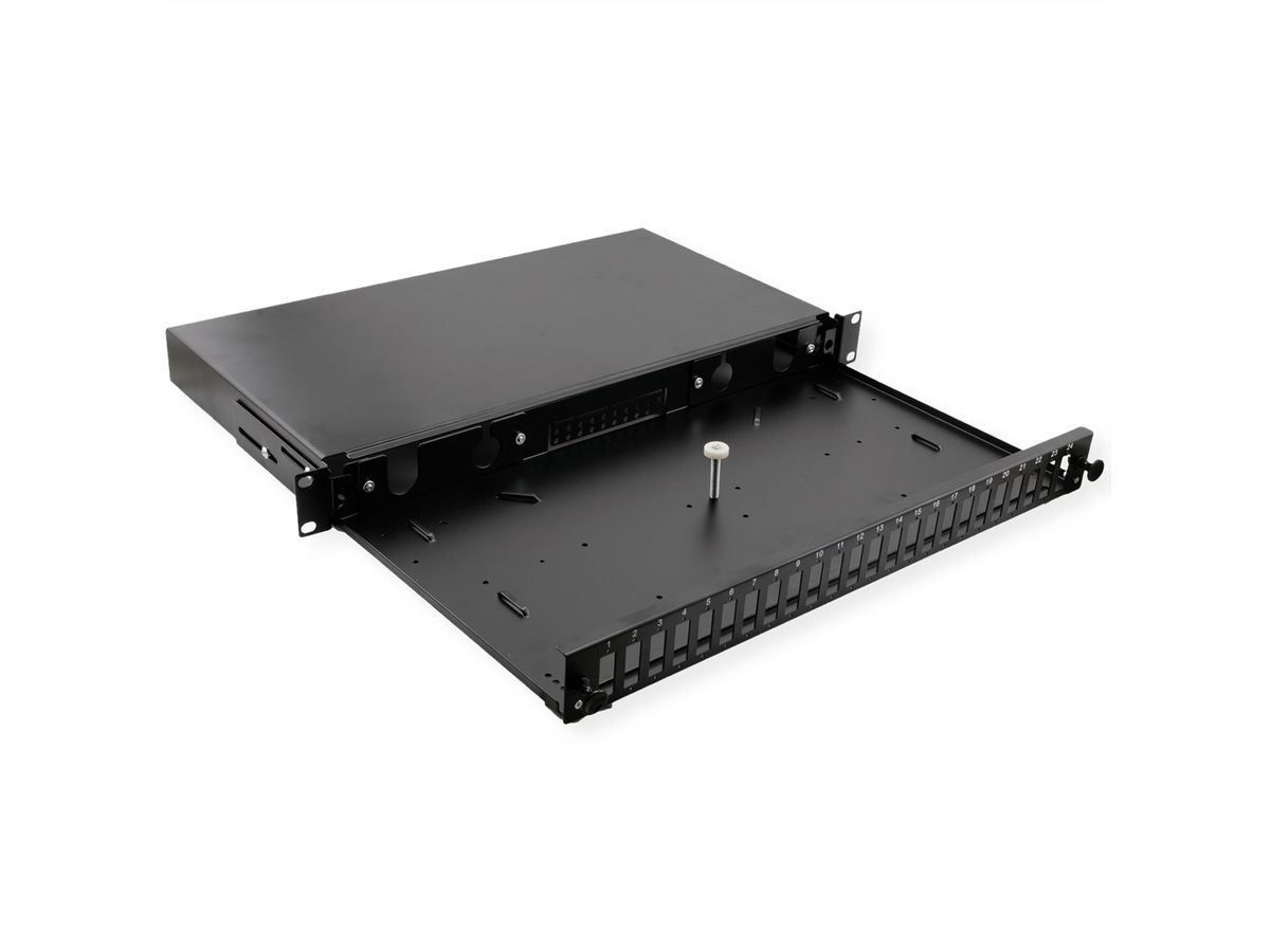 VALUE 19-Spleißbox 24xSC-DX/LC-Quad 1HE schwarz, Ansicht 2