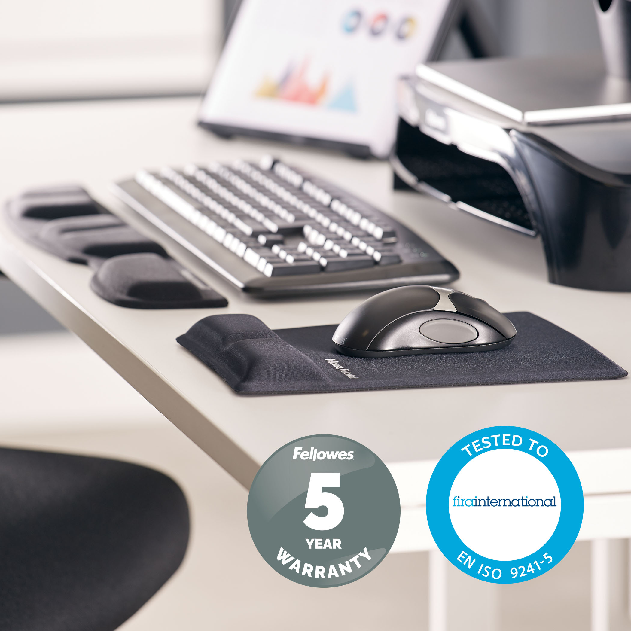 Fellowes Keyboard Palm Support - Tastaturplattform mit Handgelenkstütze, Ansicht 4
