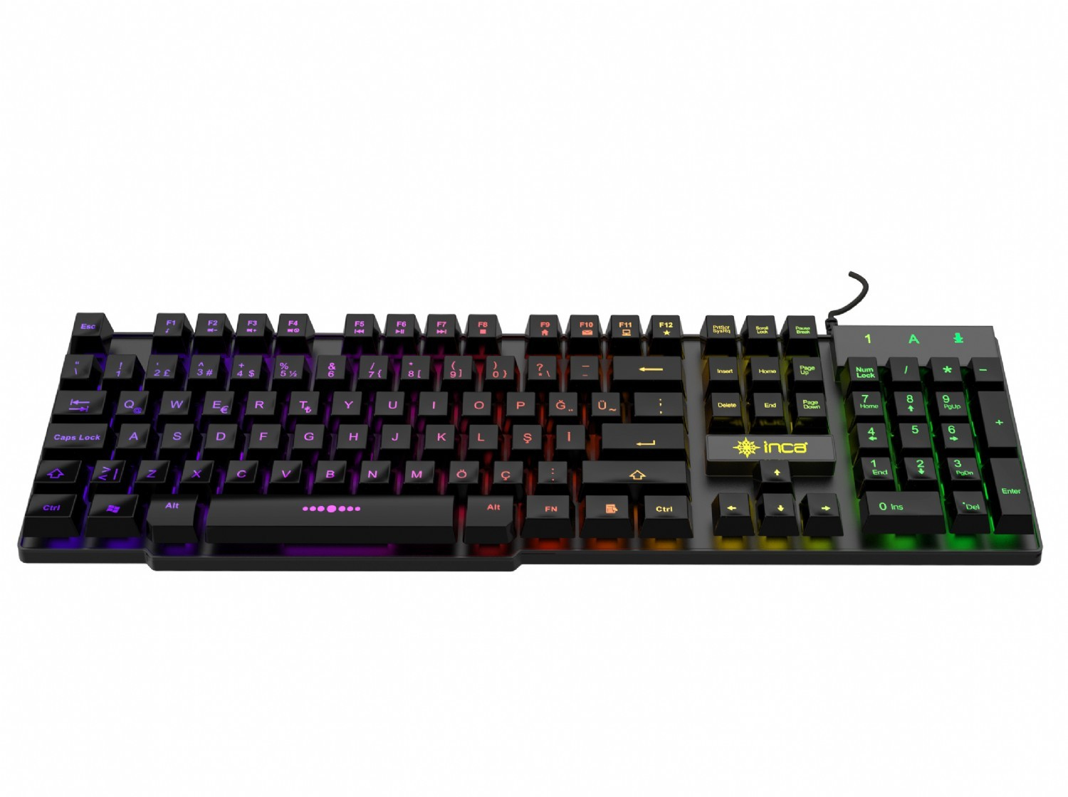 INCA Gaming Tastatur IKG-446 Regenbogen RGB retail - Tastatur - 105 Tasten - TL: Deutsch, QWERTZ, Ansicht 3
