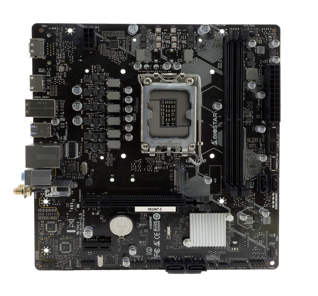 Biostar H610MT-E - Intel - LGA 1700 - Micro/Mini/Flex-ATX - DDR4 DIMM - Intel Sockel 1700 (Core i), Ansicht 2
