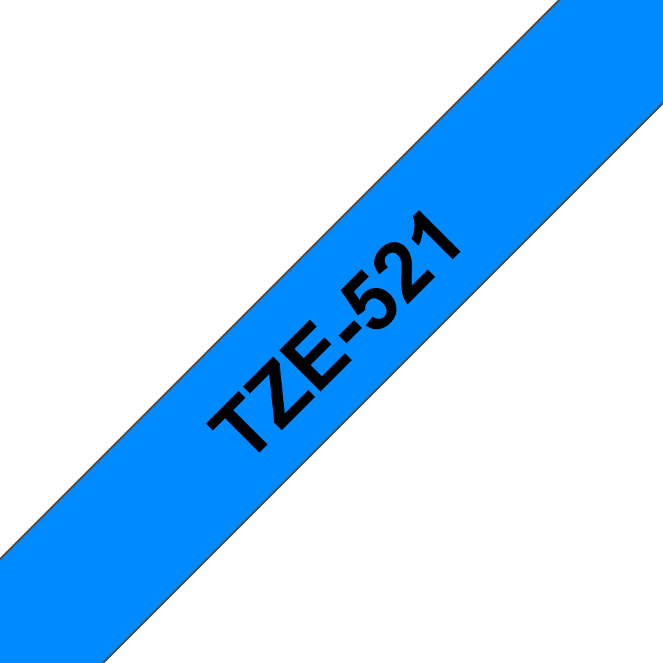 Brother TZe-521 - Schwarz auf Blau - Rolle (0,9 cm x 8 m), Ansicht 2