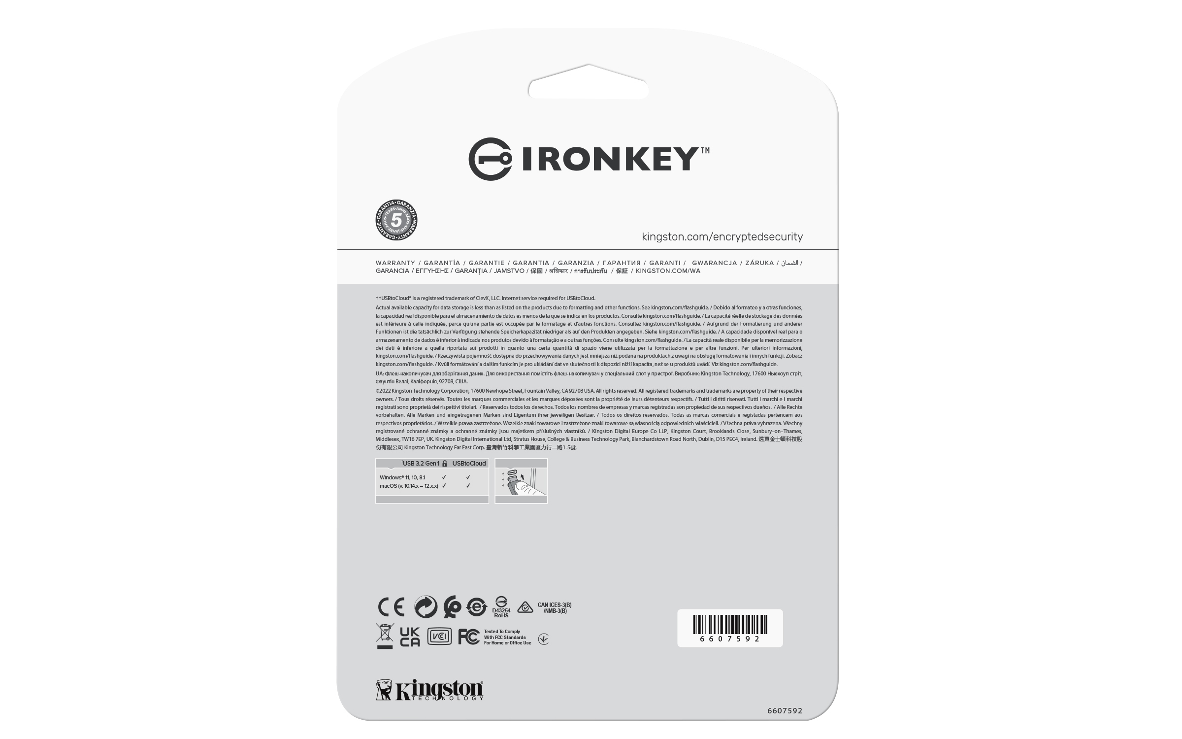 Kingston 256GB USB 3.2 IronKey Locker+50 AES USB w/256bit Encryption, Ansicht 3