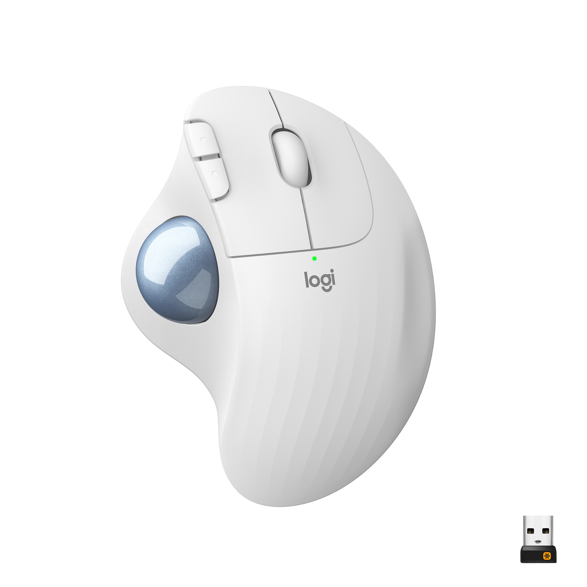 Logitech ERGO M575 Wireless Trackball Maus - rechts - Trackball - RF Wireless + Bluetooth - 2000 DPI - Weiß