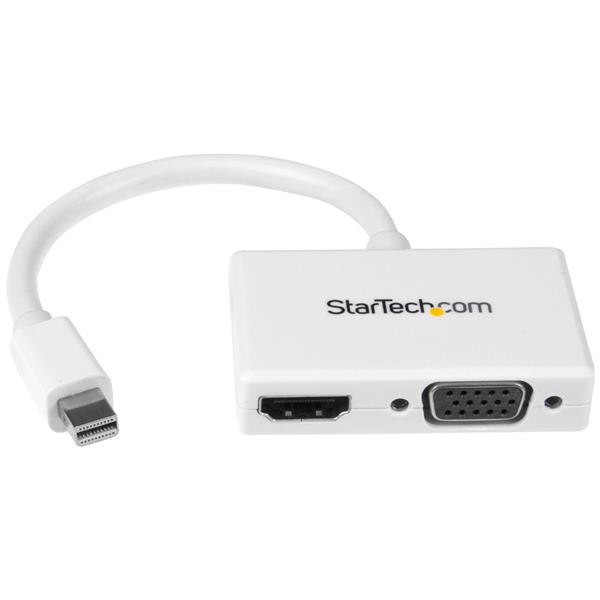 StarTech.com Reise A/V Adapter: 2-in-1 Mini DisplayPort auf HDMI oder VGA Konverter - Weiß, Ansicht 2