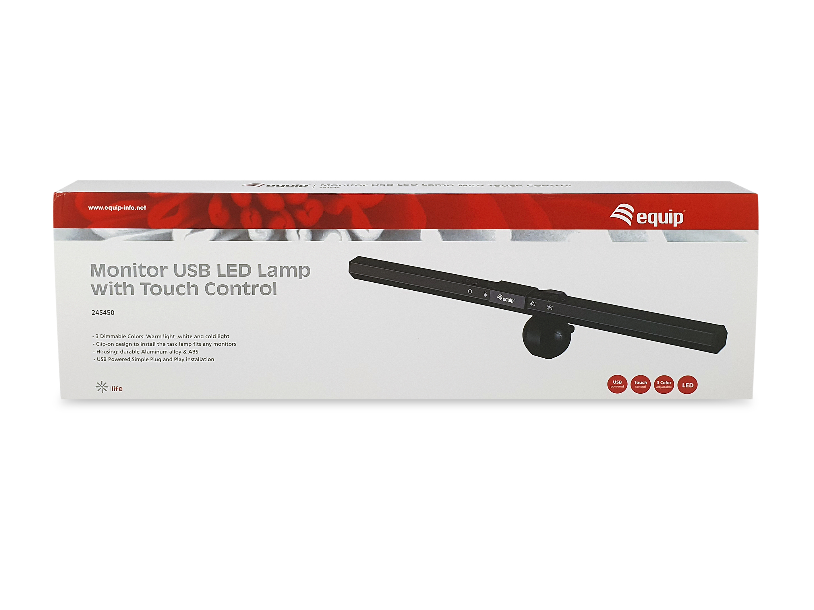 Equip Monitor USB-LED-Lampe mit Touch-Steuerung - Schwarz - Aluminium - Kunststoff - 2800 K - 6500 K - Tasten - China, Ansicht 2