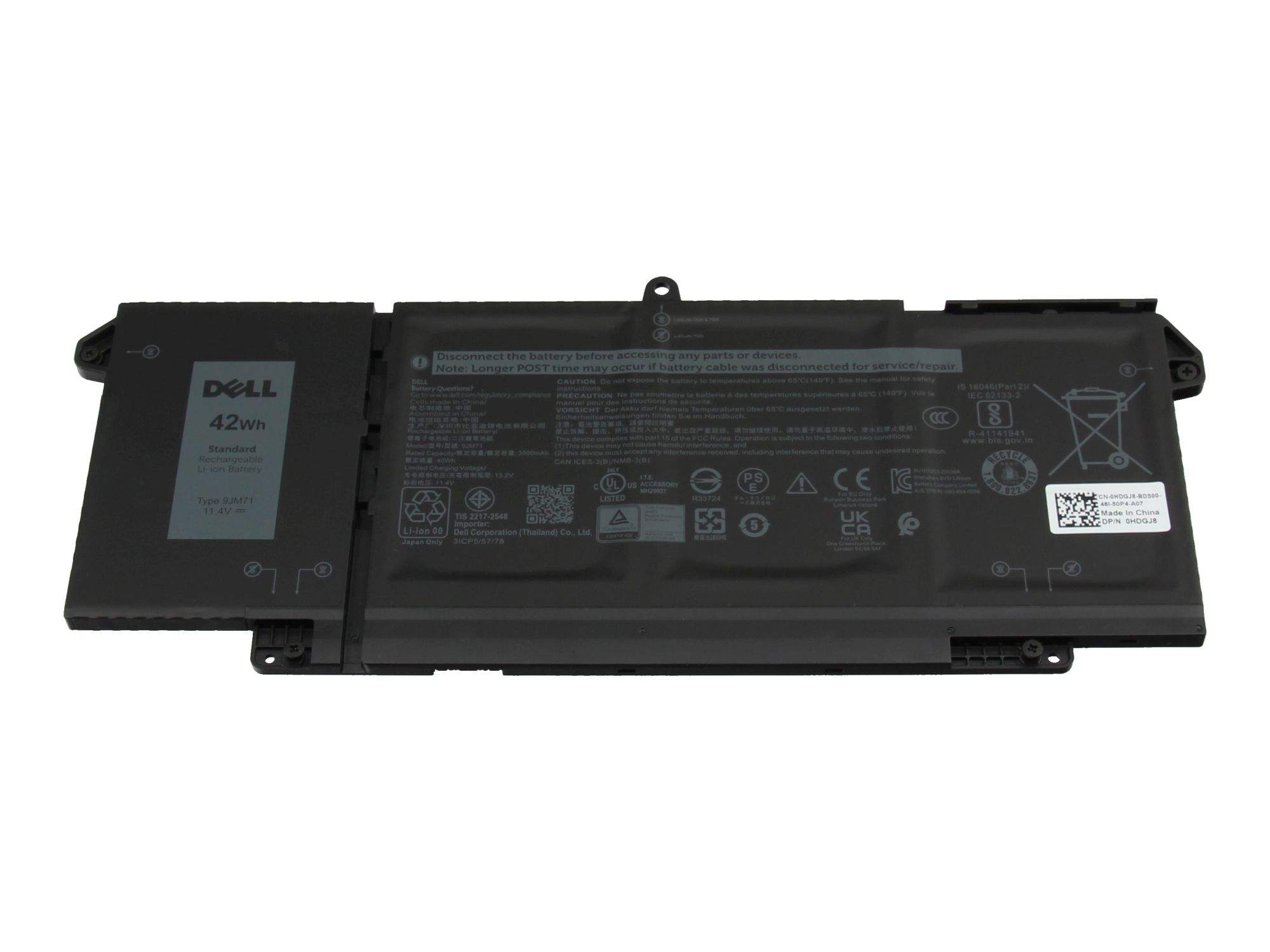 Dell  Laptop-Batterie - Lithium-Ionen - 3 Zellen, Ansicht 2