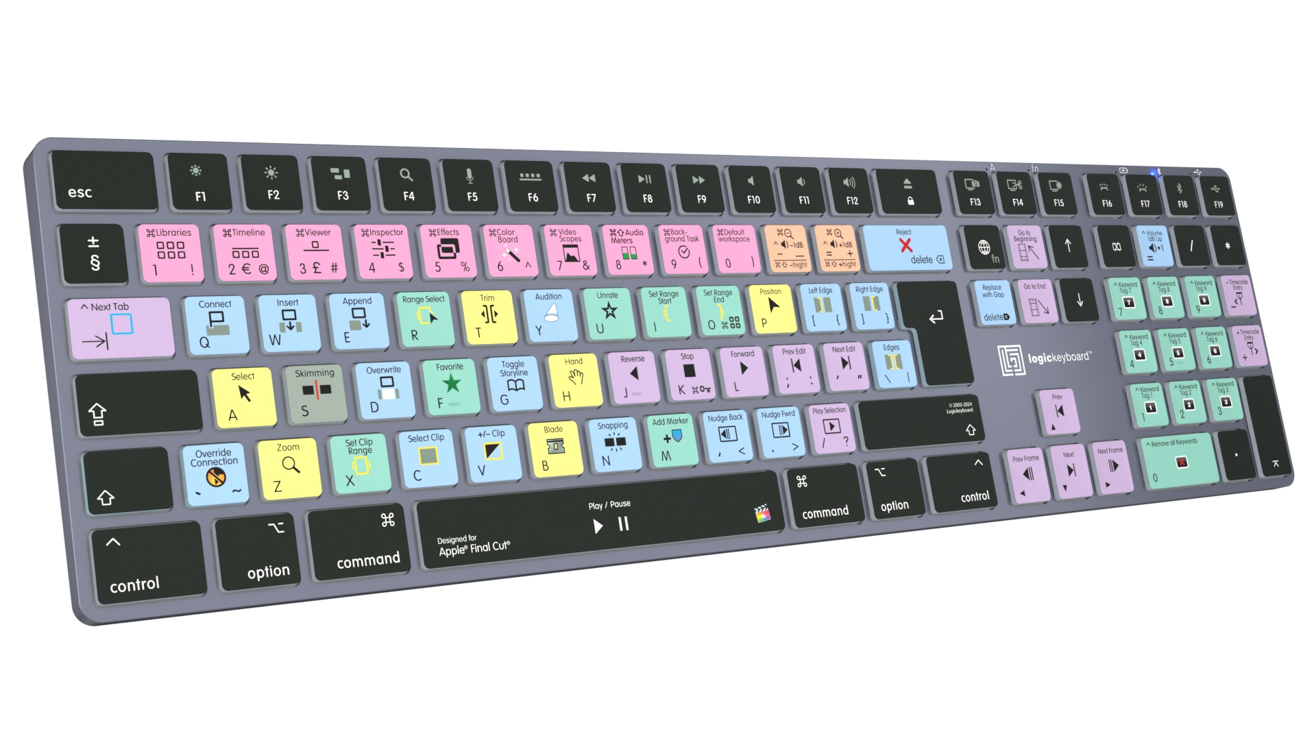 Logickeyboard Apple Final Cut Pro X Titan LKB-FCPX10-TM-UK - TL: UK, QWERTY, Ansicht 3