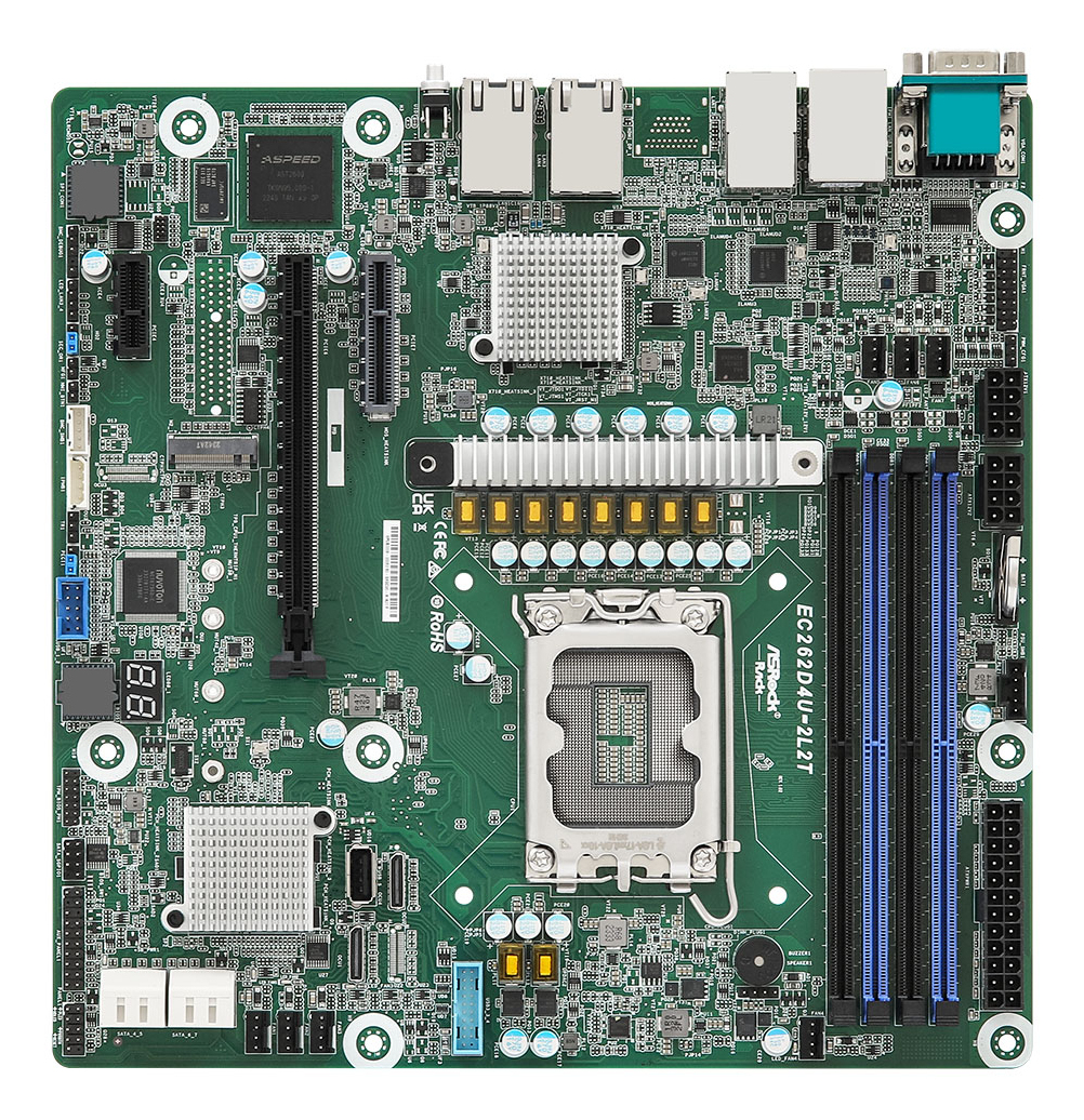 ASRock Rack EC262D4U-2L2T - Motherboard - micro ATX - LGA1700-Sockel - C262 Chipsatz, Ansicht 4