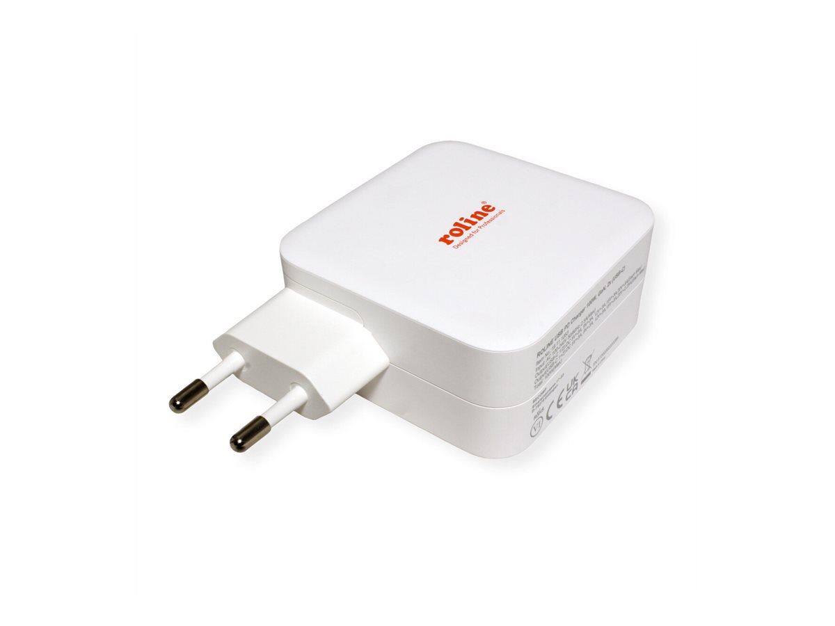 ROTRONIC-SECOMP Roline - Netzteil - 100 Watt - 5 A - PD 3.0, QC 3.0 - 2 Ausgabeanschlussstellen (USB-C), Ansicht 2