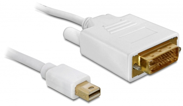 Delock 82918, 2 m, mini Displayport, Gold, Weiß, Männlich/Männlich