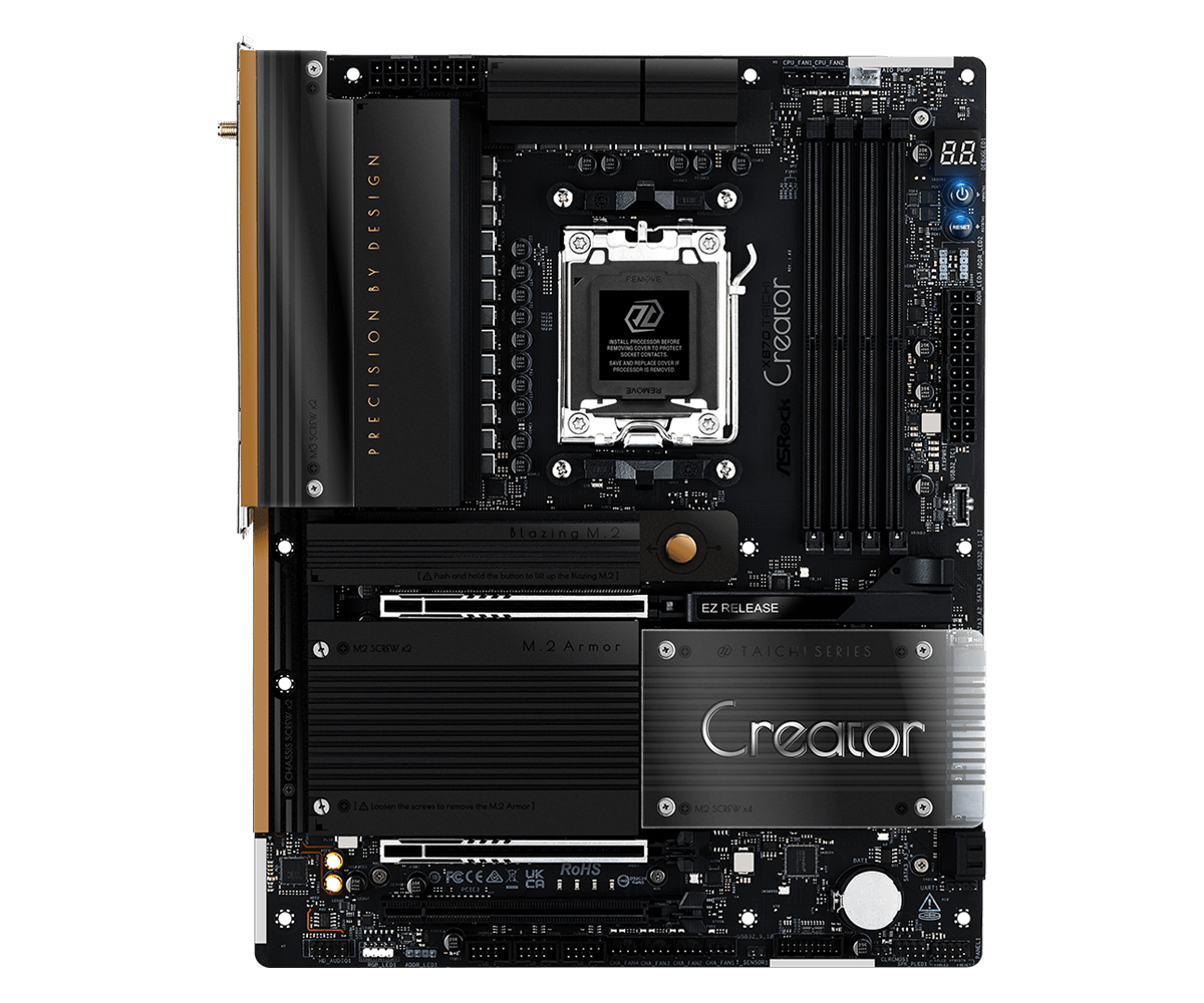 ASRock 90-MXBTE0-A0UAYZ ATX Mainboard - AM5 - DDR5 - Mainboard - AMD Sockel AM5 (Ryzen Zen4), Ansicht 2
