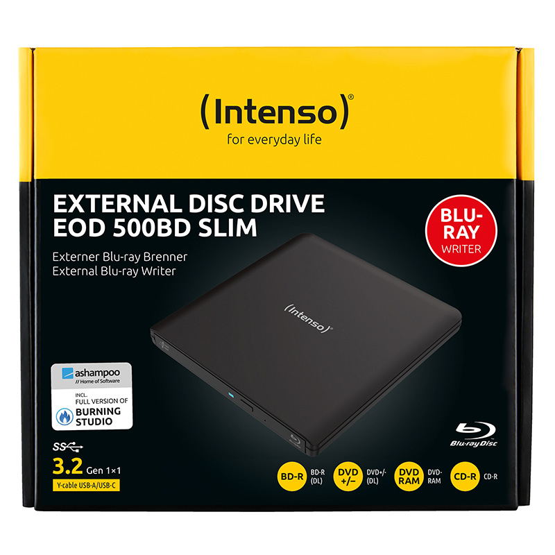 Intenso Writer Blu-ray EOD 500BD USB 3.2 Gen1 black, Ansicht 4