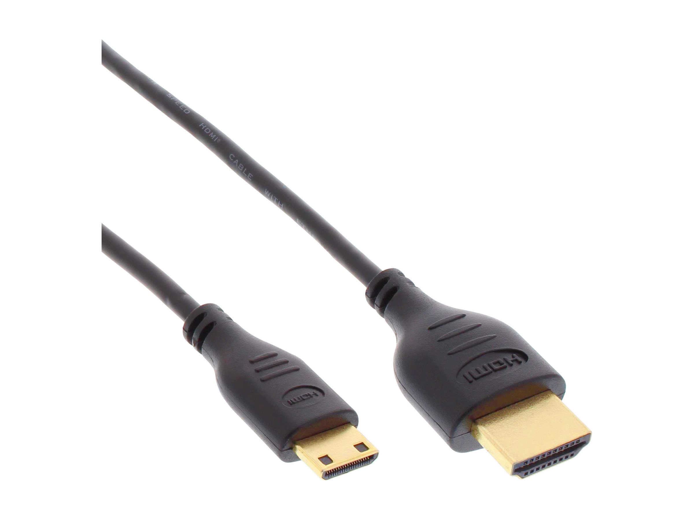 InLine HDMI Superslim Kabel A an C - HS mit Eth. - Premium - schwarz  gold - 18m