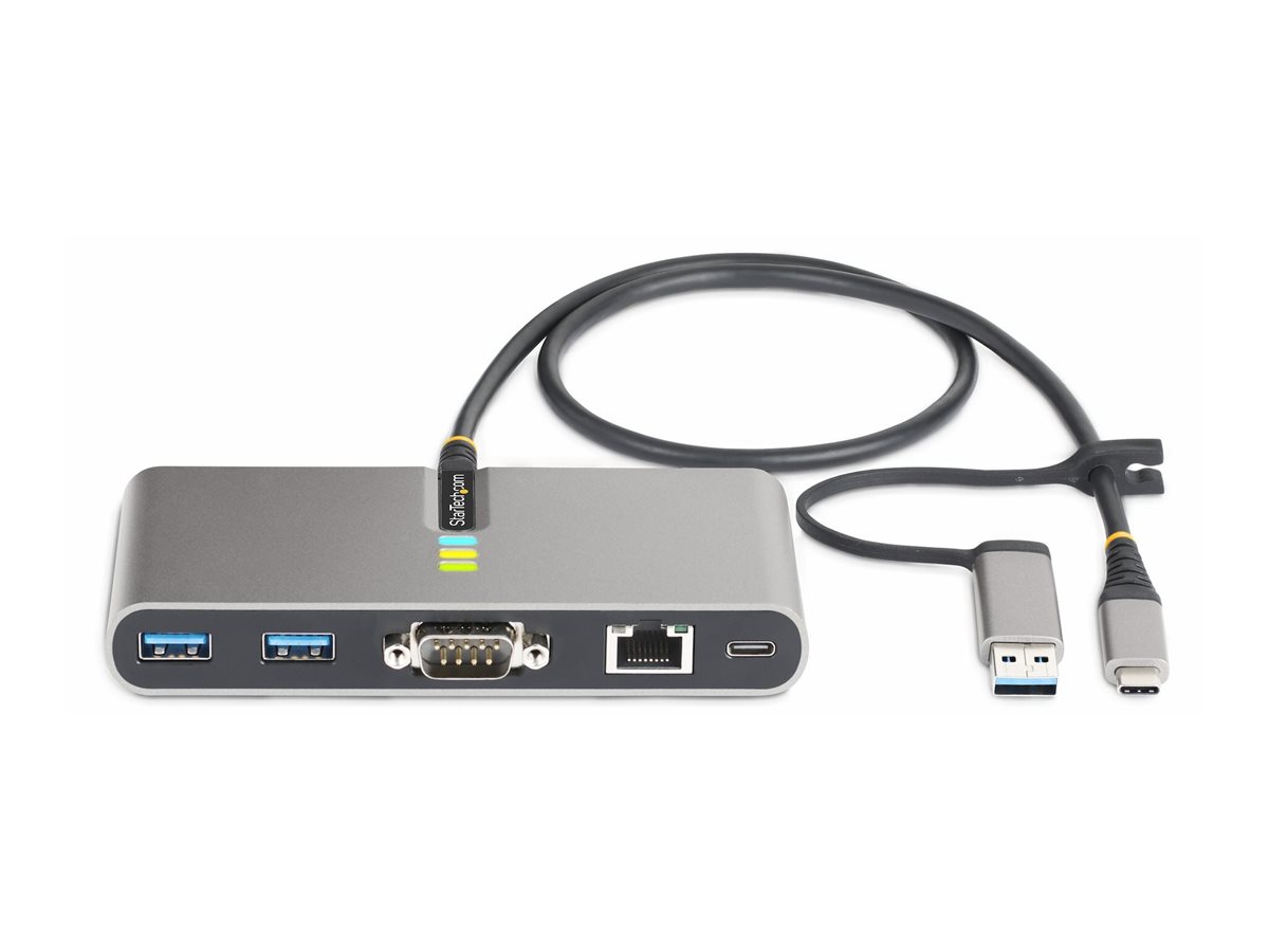 StarTech.com 2-Port USB-C/USB-A Hub with GbE and RS232 Serial, 2x USB-A, Ansicht 3