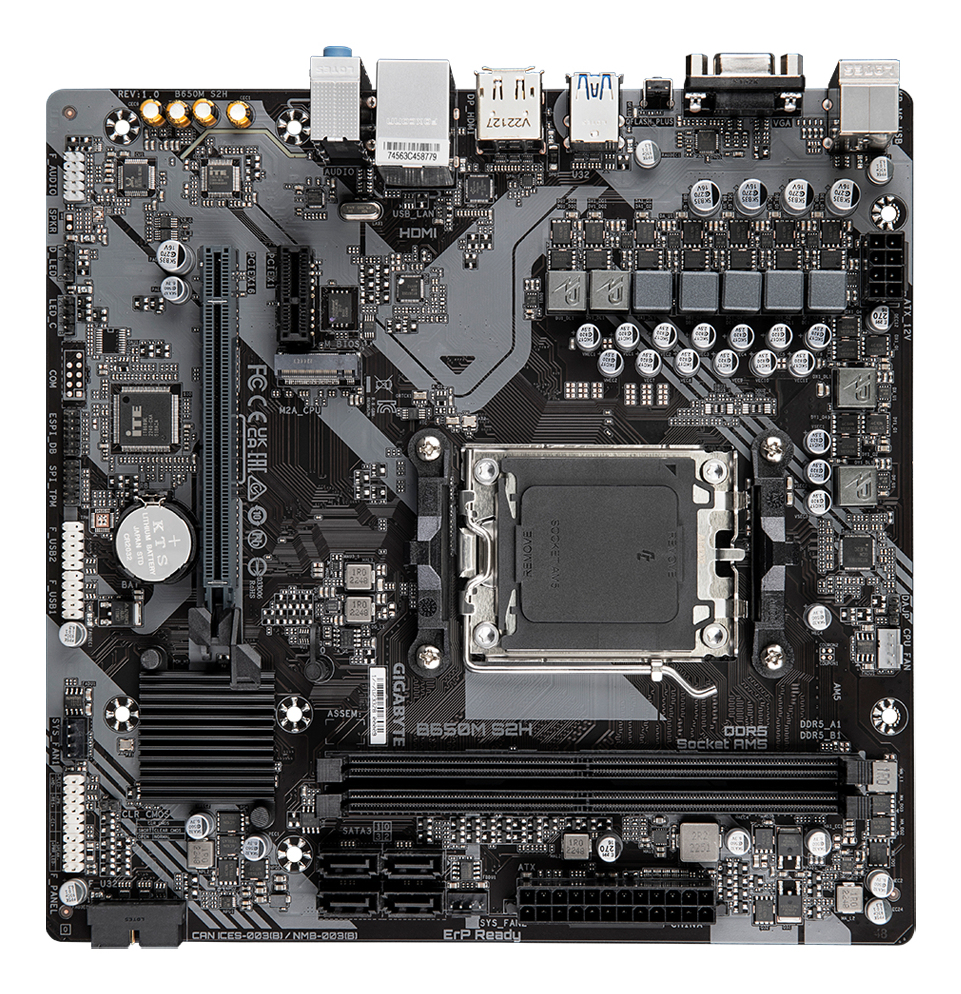 Gigabyte B650M S2H - 1.0 - Motherboard - micro ATX - Socket AM5 - AMD B650 Chipsatz, Ansicht 2
