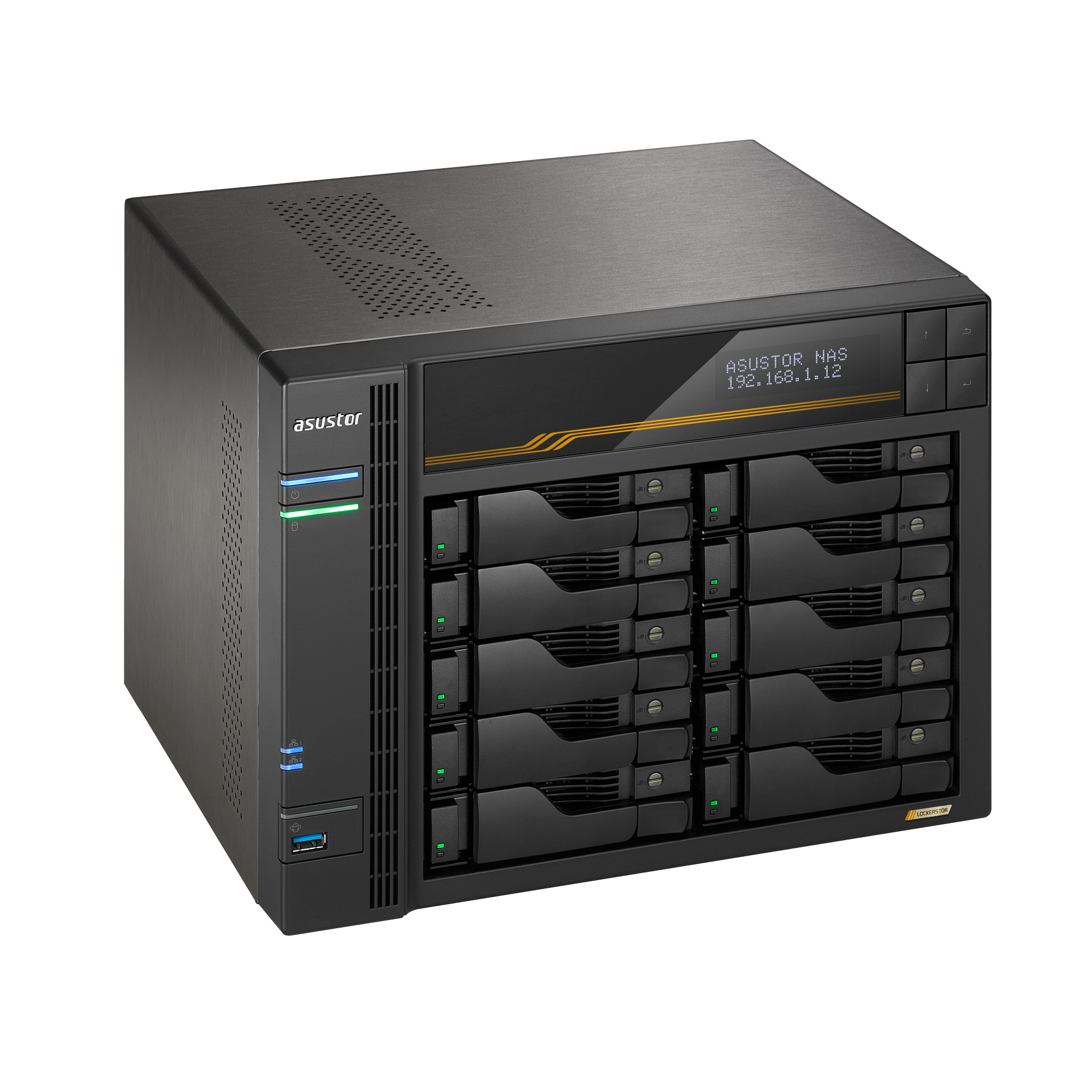 Asustor Lockerstor 10 Gen3 AS6810T 10 Bay - Storage Server, Ansicht 2