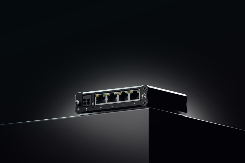 Teltonika TSW304 - Switch - 4 x 10/100/1000 - an DIN-Schiene montierbar, Ansicht 3