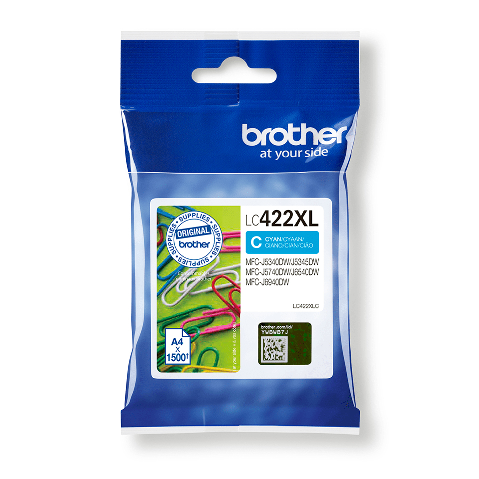Brother LC422XLC - Hohe Ergiebigkeit - Cyan - original, Ansicht 2