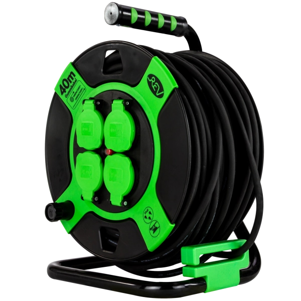 REV Ritter REV - Verlängerungsrolle - Wechselstrom 230 V - 3000 Watt - Ausgangsanschlüsse: 4 (4 x Spannung), Ansicht 3