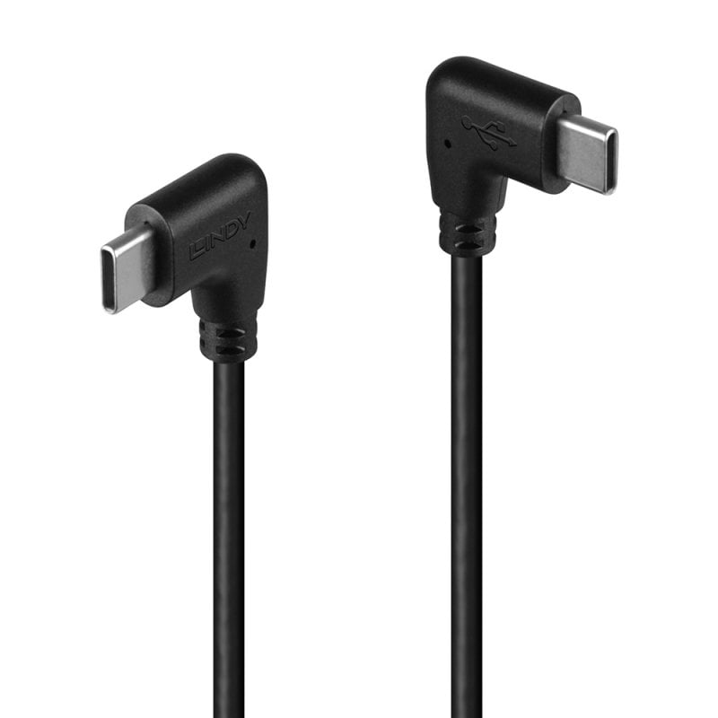Lindy USB-Kabel - 24 pin USB-C (M) nach rechts abgewinkelt zu 24 pin USB-C (M), Ansicht 2