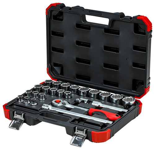 Gedore R69013024 - Steckschlüssel-Satz - 1/2" - Metrisch - 20 Kopf/Köpfe - 10 bis 32 mm - Chrom-Vanadium-Stahl, Ansicht 2