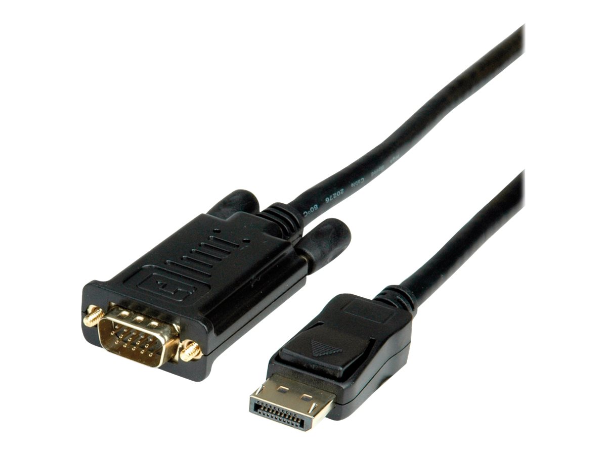 Roline - Adapterkabel - DisplayPort (M) zu HD-15 (VGA) (M) - 1.5 m - 1080p-Unterstützung - Schwarz