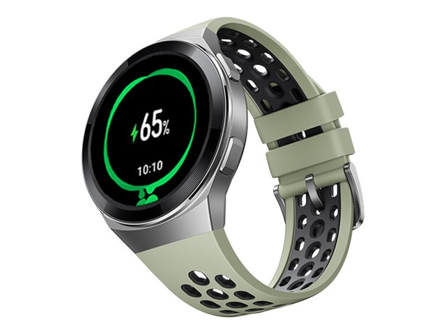 Huawei Watch GT 2e - Edelstahl - intelligente Uhr mit Riemen - TPU - mint green - Anzeige 3.5 cm (1.39")