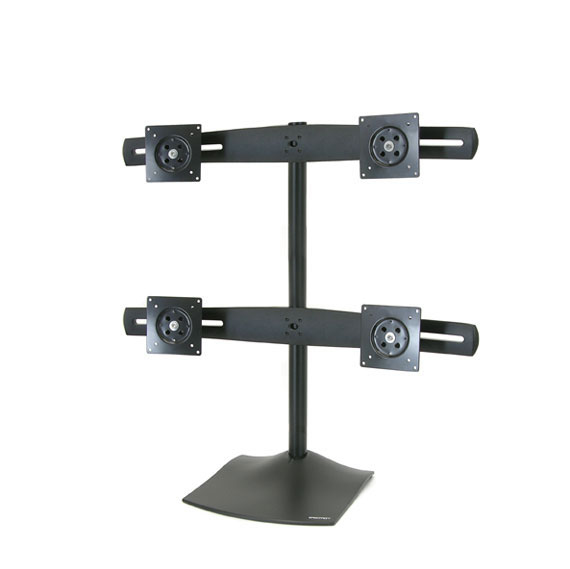 Ergotron DS100 Quad-Monitor Desk Stand - Aufstellung - für 4 LCD-Anzeigen - Aluminium, Stahl - Schwarz, Ansicht 2