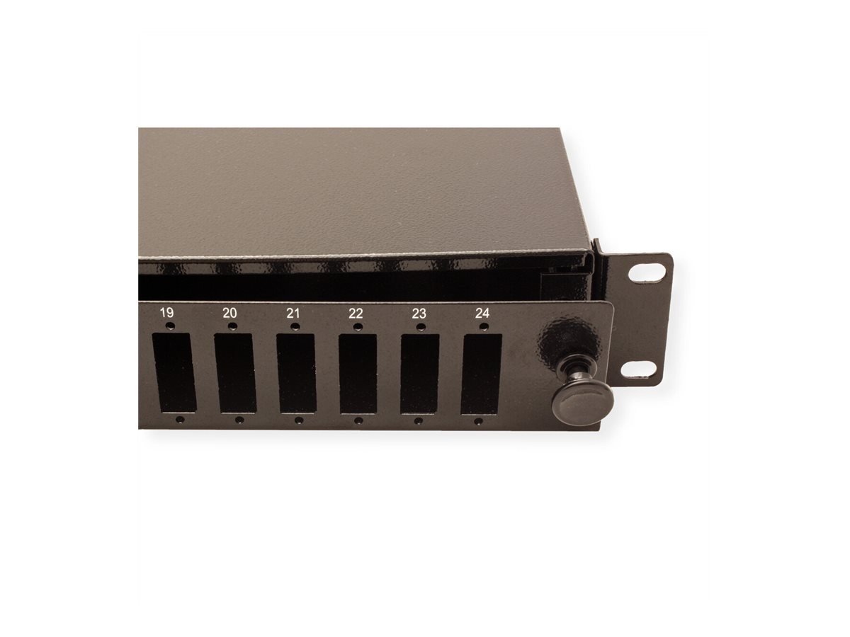 VALUE 19-Spleißbox 24xSC-DX/LC-Quad 1HE schwarz, Ansicht 4