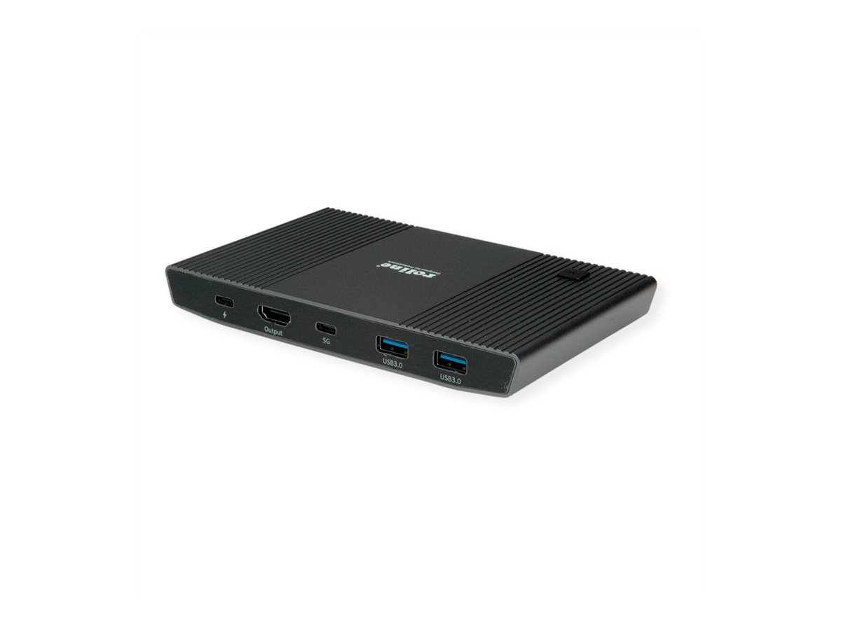 ROLINE KVM Switch 2fach/Dock USB-C+ HDMI USB 2x A+1x C - KVM-Umschalter - USB Typ C, Ansicht 2