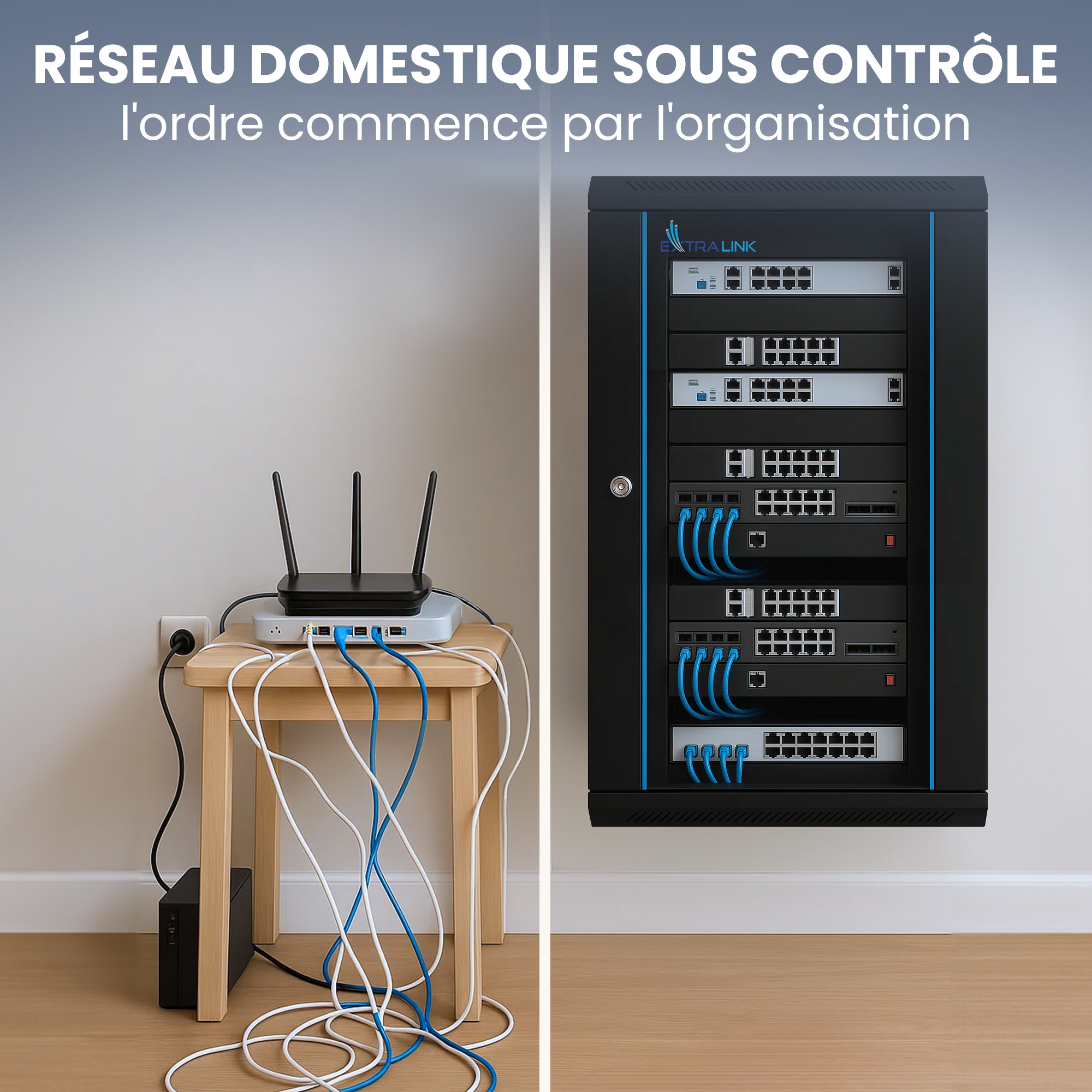 Extralink 600x450 Black| Rackmount cabinet| wall mounted - Rack - Rack, Ansicht 2