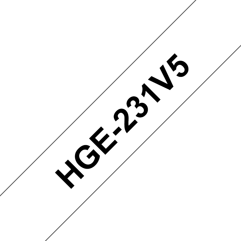 Brother HGE-231V5 - Schwarz auf Weiß - Rolle (1,2 cm x 8 m), Ansicht 2