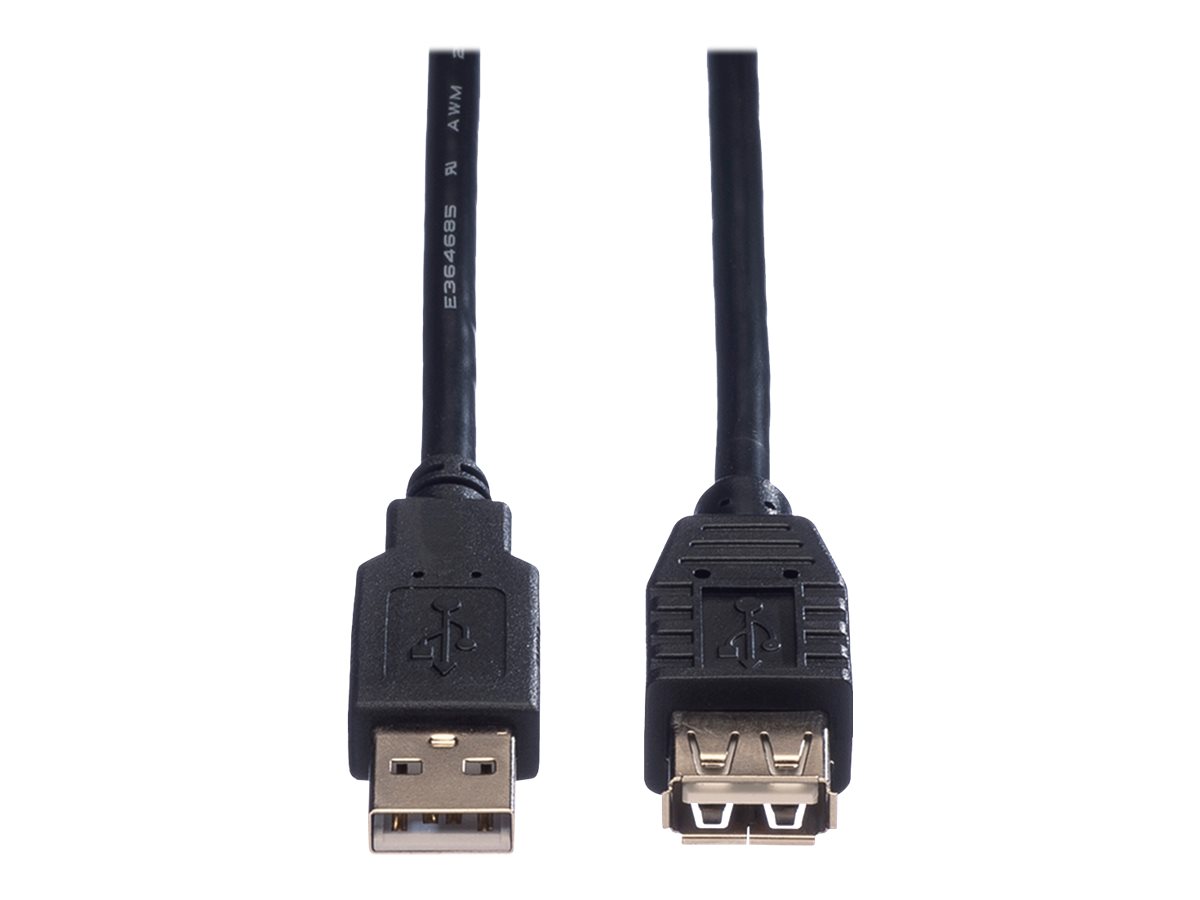 Roline - USB-Verlängerungskabel - USB (M) zu USB (W) - USB 2.0 - 1.8 m - Schwarz